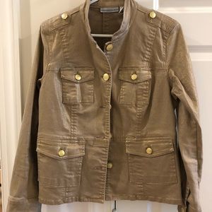 Size small Chico’s gold denim jacket w/gold buttons
